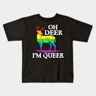 Oh Deer Im Queer Pride Month Lgbt Kids T-Shirt